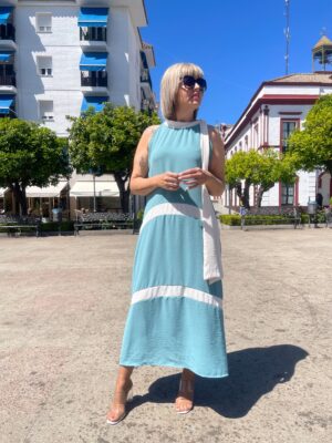 Vestido Anáis turquesa.