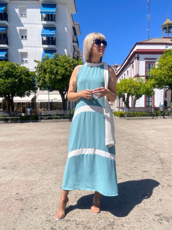 Vestido Anáis turquesa.