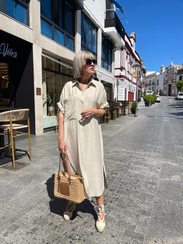 Vestido Easy Mood beige. - Imagen 2
