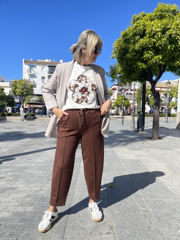 Pantalón globo marrón chocolate. - Imagen 5