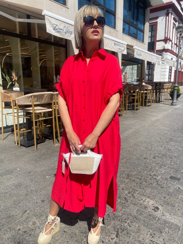 Vestido Easy Mood rojo. - Imagen 3