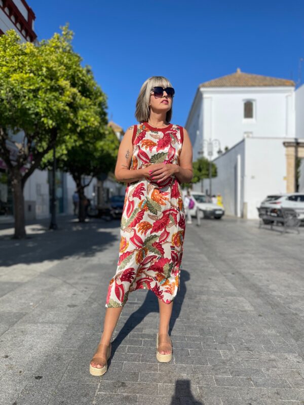 Vestido Aloha chic granate.