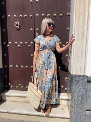 Vestido Sanrorini azul.