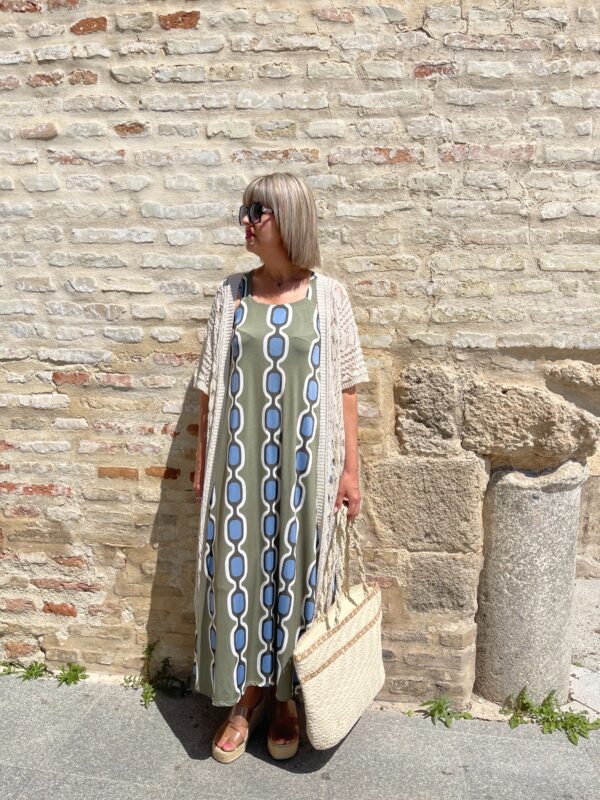 Cardigan largo calado beige. - Imagen 5
