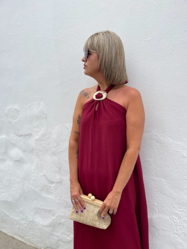 Vestido Silvia burdeos. - Imagen 3