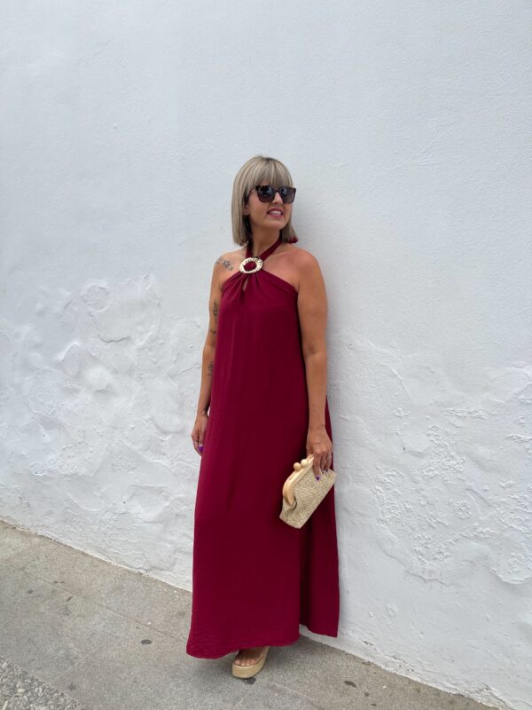 Vestido Silvia burdeos. - Imagen 5