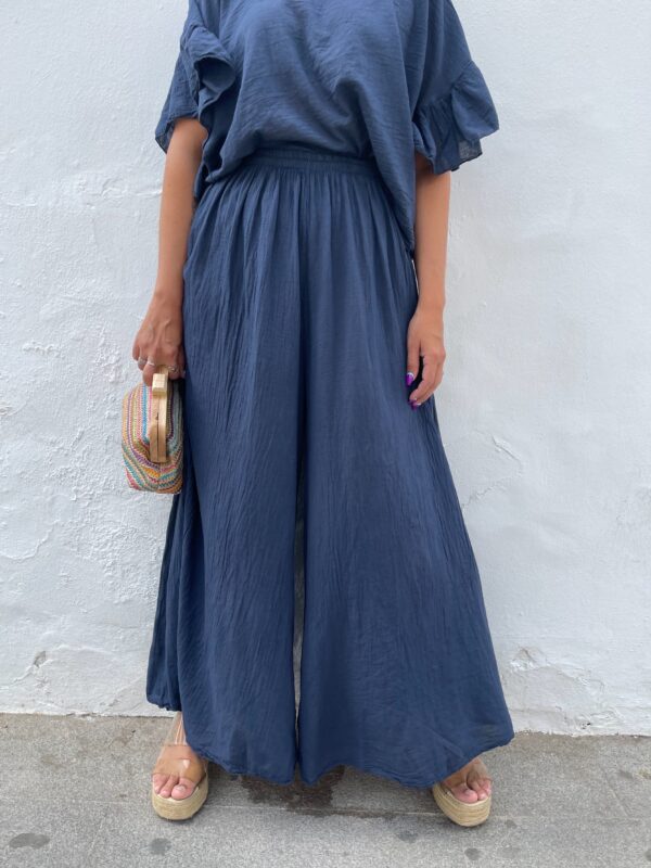 Conjunto Soft pantalón efecto falda azul marino. - Imagen 4