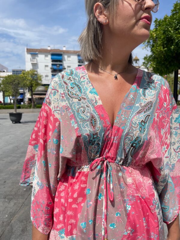 Vestido Beach beige-Rosa. - Imagen 2
