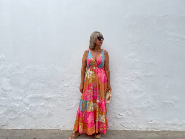 Vestido Tropic fucsia-orange. - Imagen 2