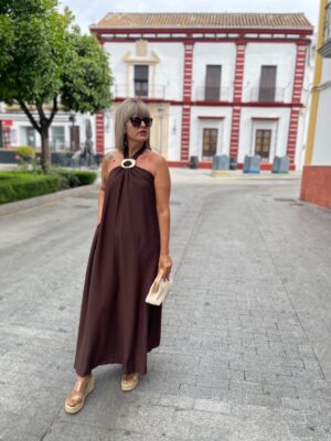 Vestido Silvia marrón chocolate.