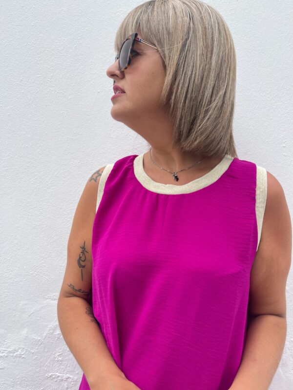 Vestido Cool Gold fucsia. - Imagen 4