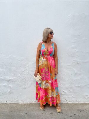 Vestido Tropic fucsia-orange.