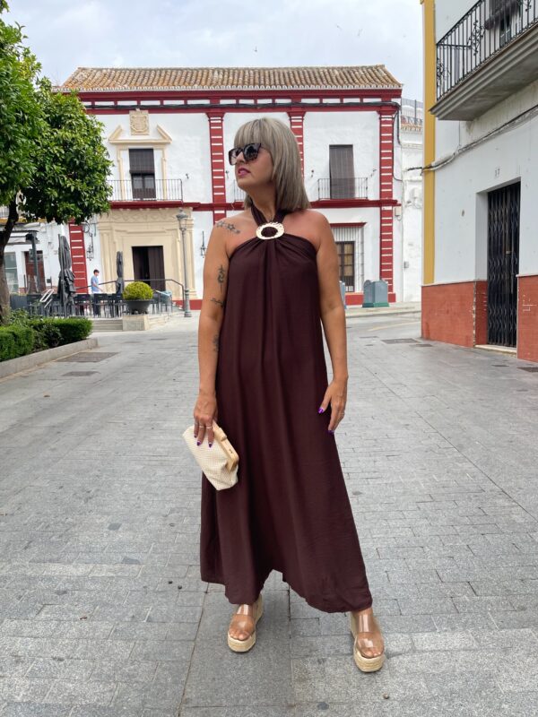 Vestido Silvia marrón chocolate. - Imagen 2