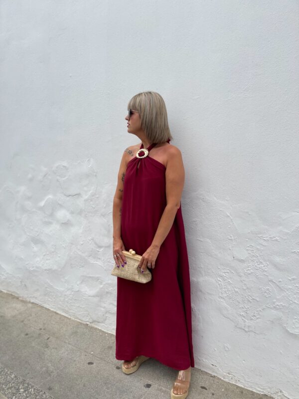 Vestido Silvia burdeos. - Imagen 4