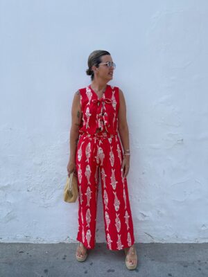 Conjunto Fish rojo fuego.