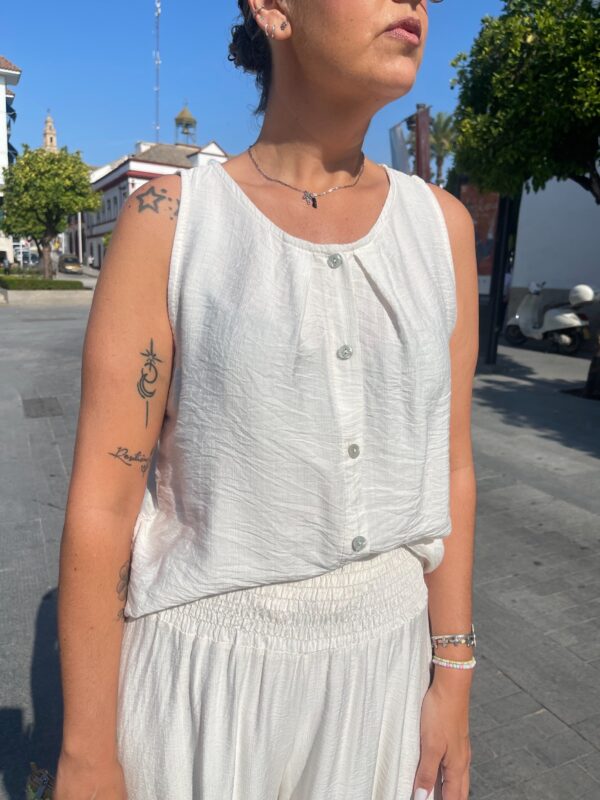 Conjunto Brisa (pantalón efecto falda) beige. - Imagen 3