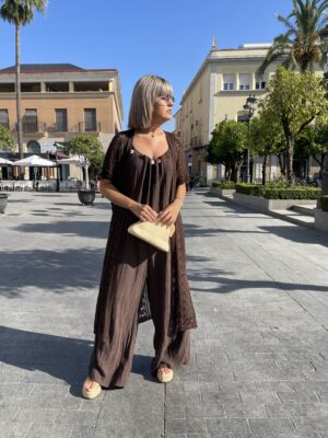 Cardigan Sibilina marrón chocolate.