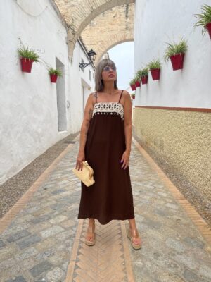 Vestido Ibiza Dream marrón chocolate.
