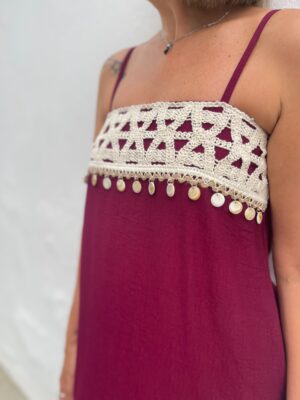 Vestido Ibiza Dream burdeos.