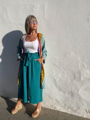 Pantalón Singapur turquesa.