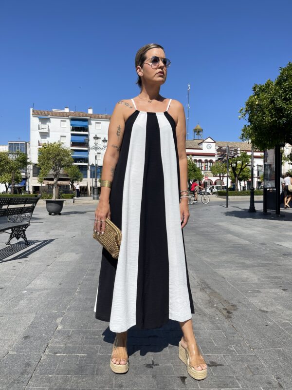 Vestido Savannah blanco-negro. - Imagen 8