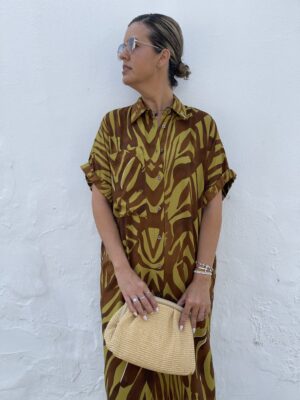 Vestido Palm Beach brown-yellow.
