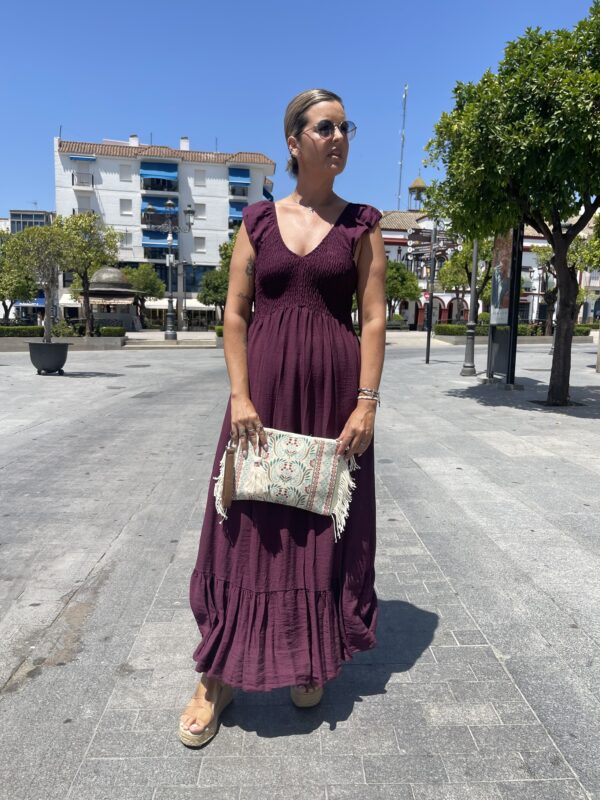 Vestido nido berenjena. - Imagen 3