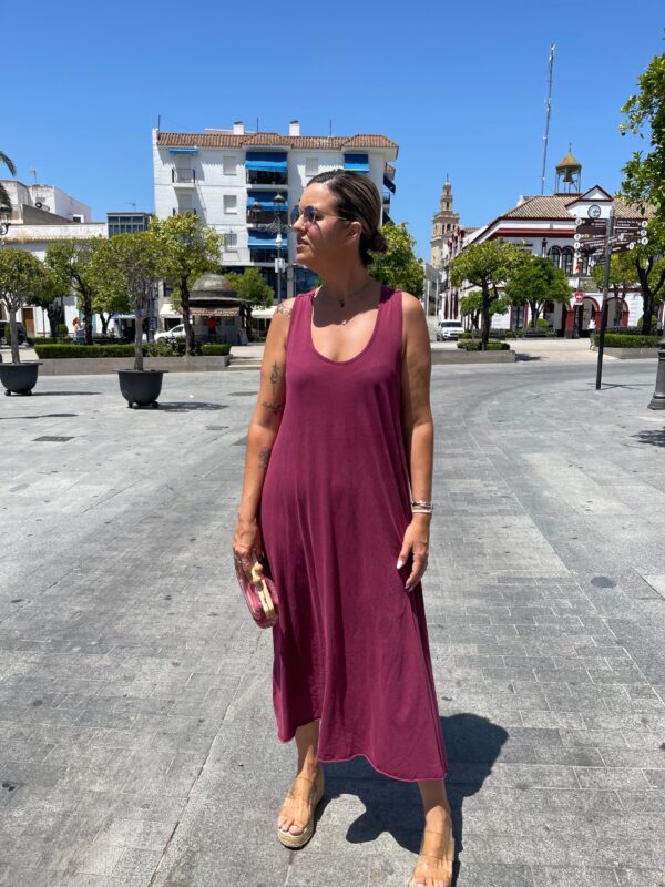 Vestido confort tirante ancho tinto - Imagen 5