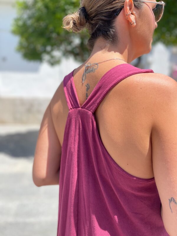 Vestido confort tirante ancho tinto - Imagen 2