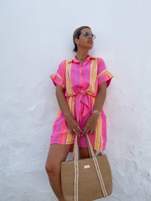 Conjunto beach nudo pink.