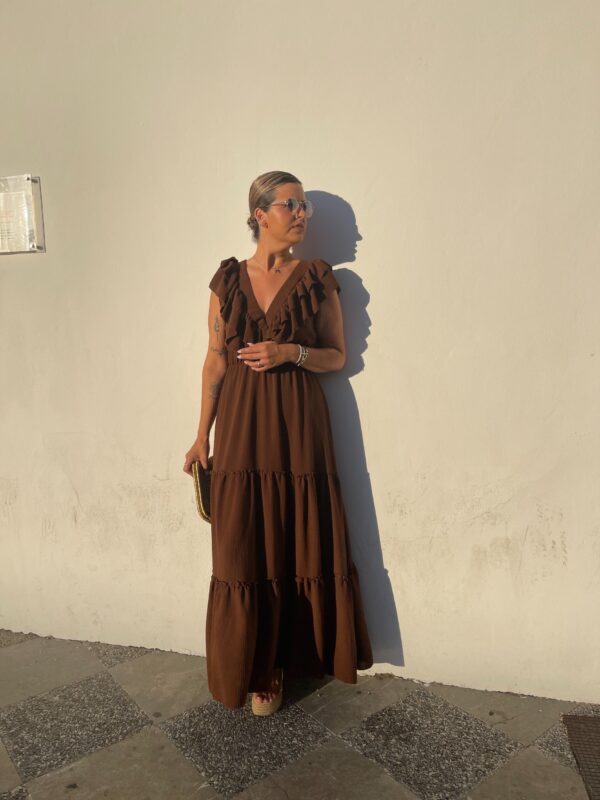 Vestido Lola marrón chocolate. - Imagen 3