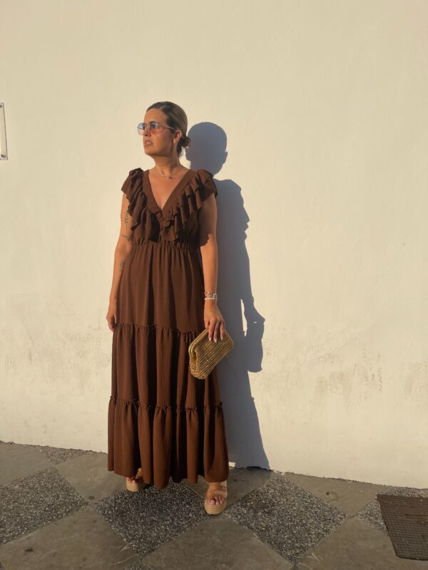 Vestido Lola marrón chocolate. - Imagen 4