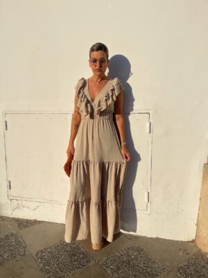 Vestido Lola taupe.