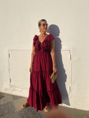 Vestido Lola burdeos.