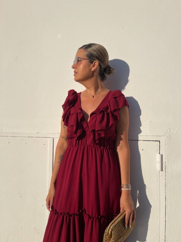 Vestido Lola burdeos. - Imagen 3