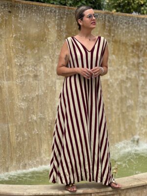 Maxi Vestido Deluxe burdeos.