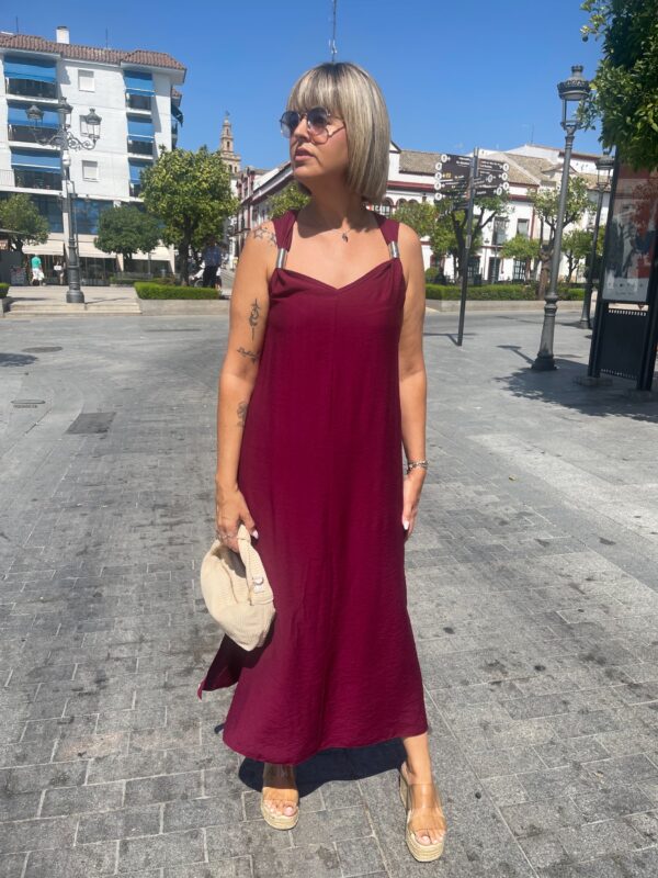 Vestido argollas burdeos. - Imagen 5