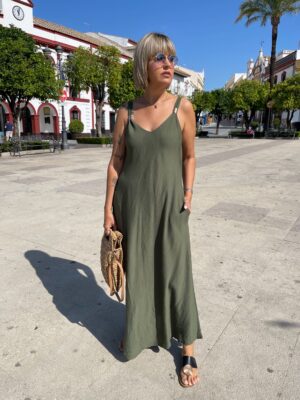 Vestido argolla Gold verde.