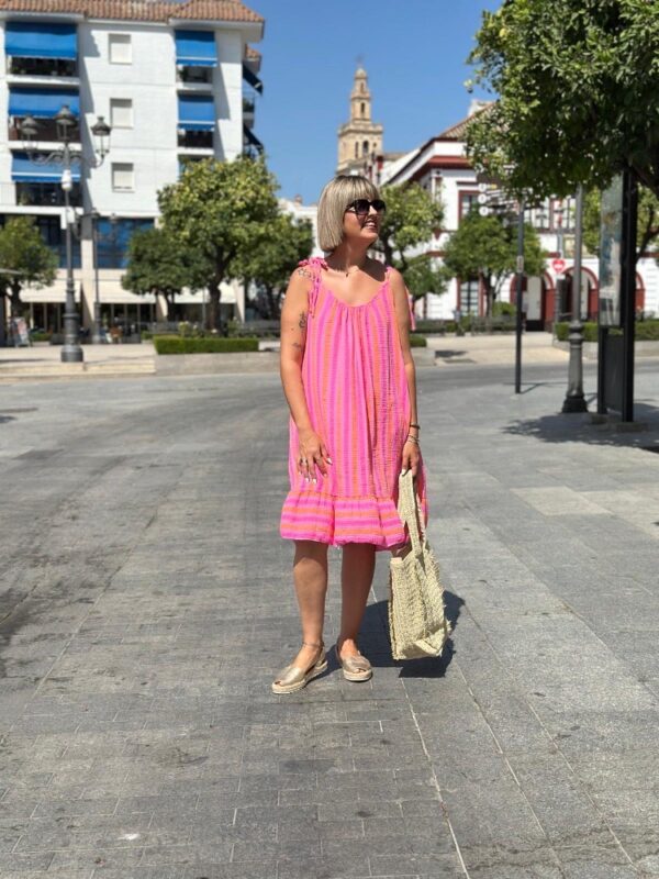 Vestido Sun Beach fucsia. - Imagen 3