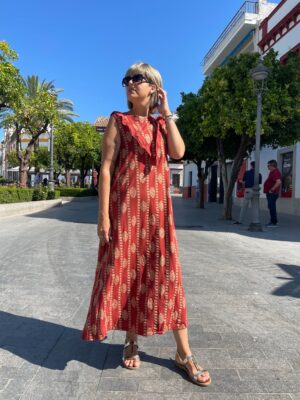 Vestido Alma teja.