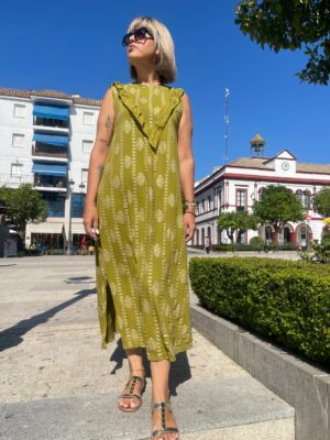 Vestido Alma pistacho.