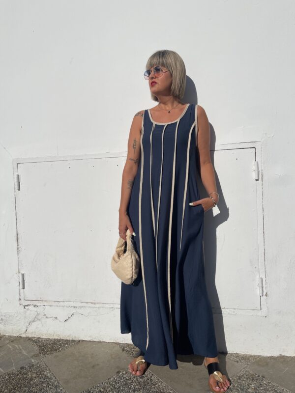 Vestido Zoe azul marino. - Imagen 4