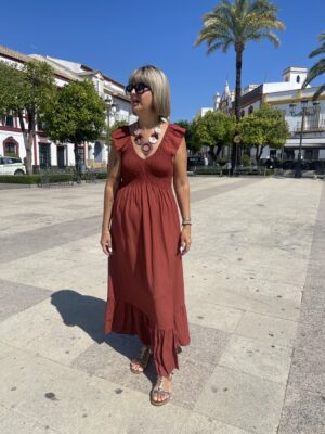 Vestido Nova teja.