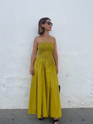 Vestido vida mostaza.