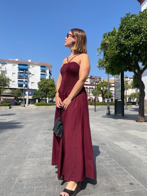 Vestido vida burdeos. - Imagen 4