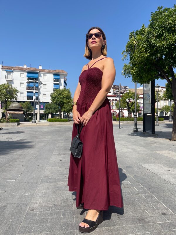 Vestido vida burdeos.