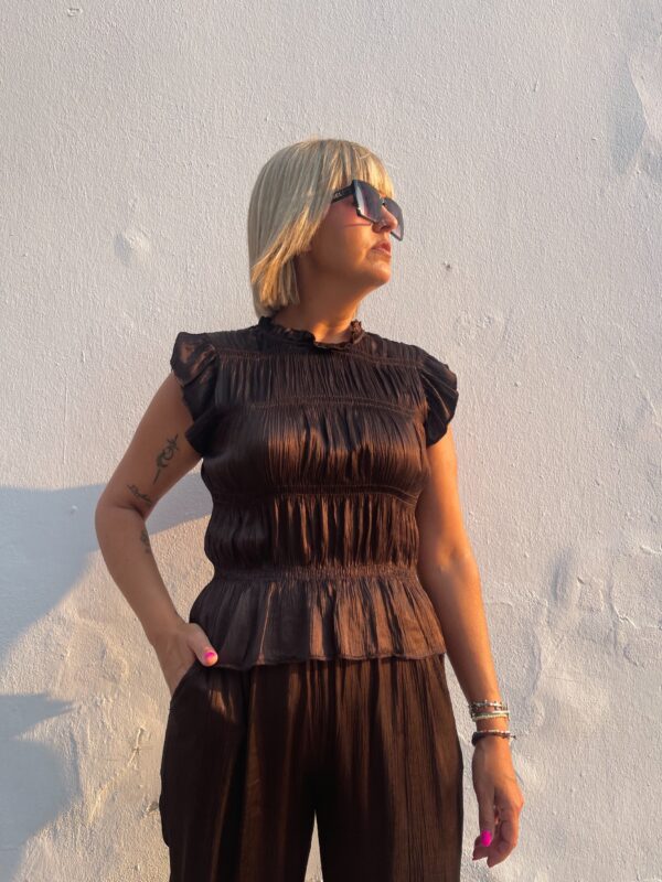 Conjunto Sunset Glow marrón chocolate.