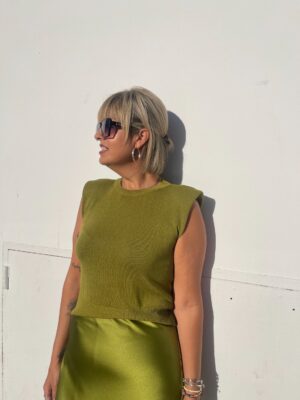 Top mini hombreras verde.