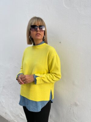 Maxi jersey flúor amarillo.