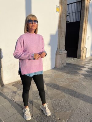 Maxi jersey fluor rosa.